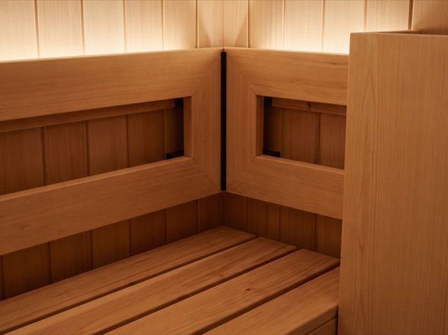 Sauna interior — editorial timber detail