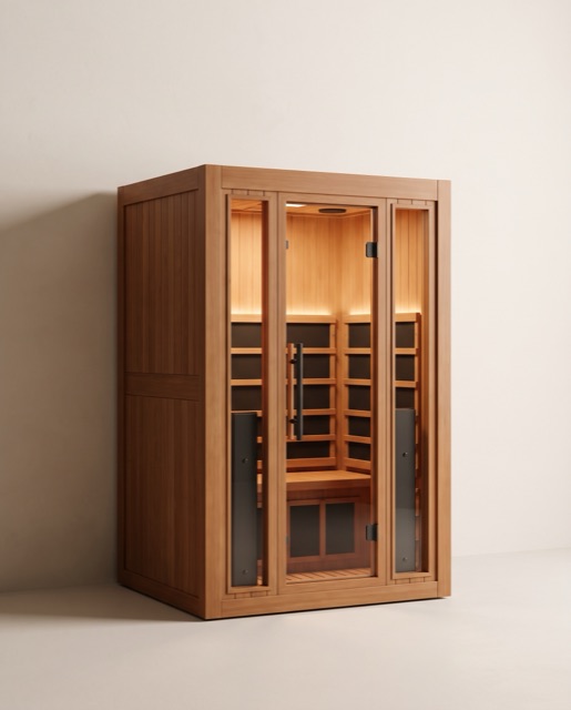 Indoor sauna — social vertical, evening use-moment