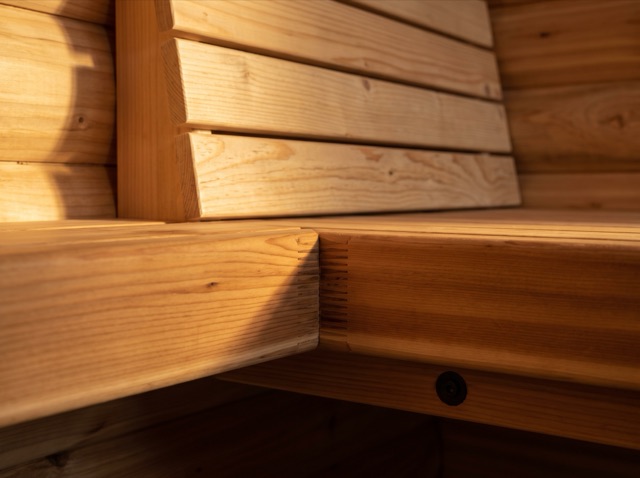 Sauna interior — editorial timber detail